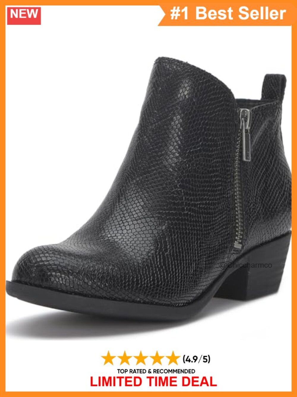 Leather Suede Ankle Booties Dual Zip Stacked Heel Round Toe Casual